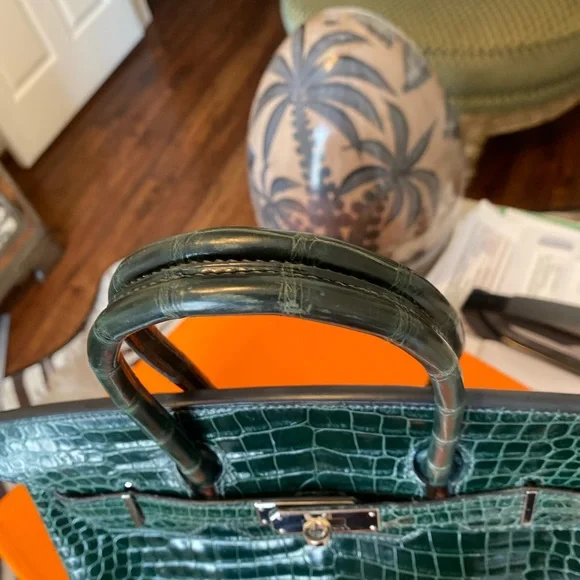 Hermes 30 Birkin in Green Crocodile - Picture 11 of 12